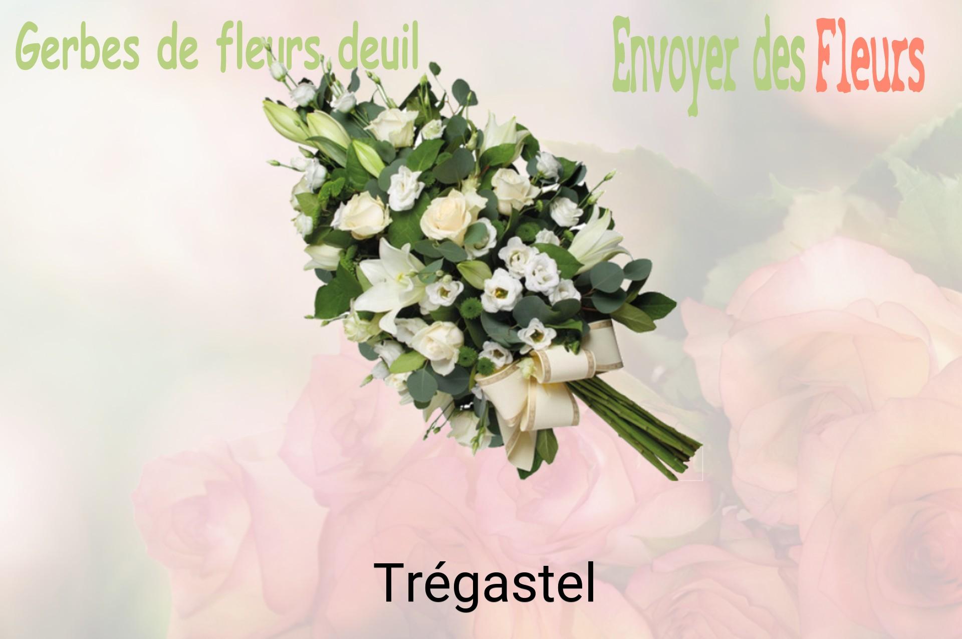 Gerbe de fleurs de deuil livrée à Trégastel